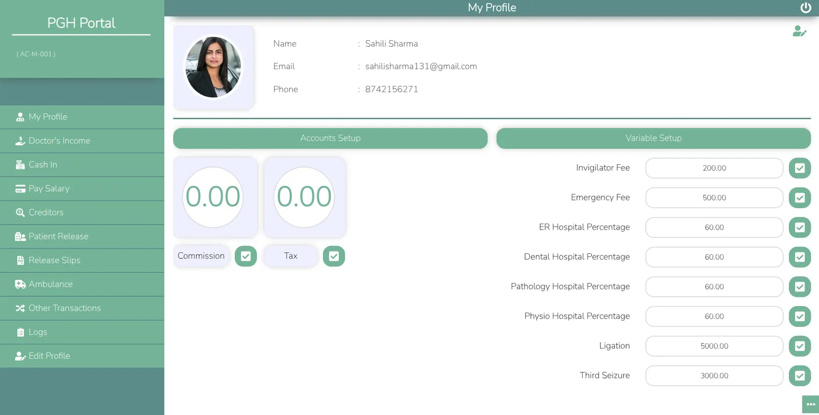 Accounts — income, salaries & per-role wallets