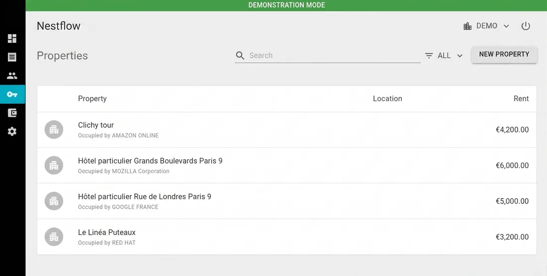 NestFlow · Europe interface