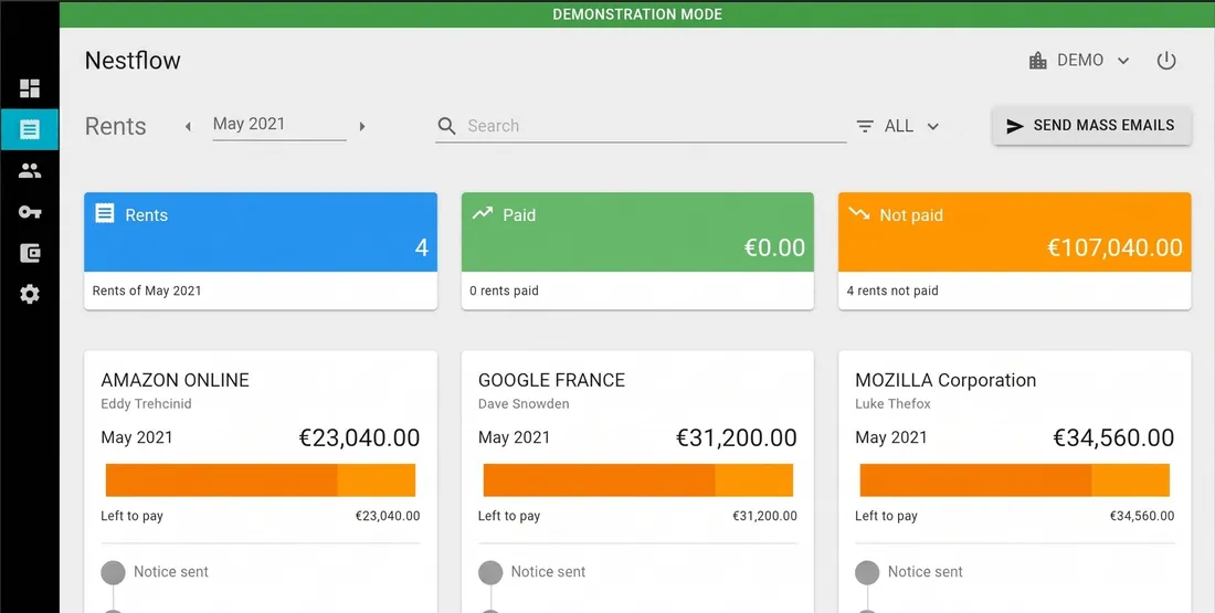 NestFlow interface