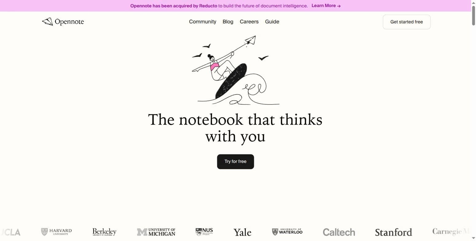 Opennote interface